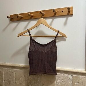 Brown Crochet Cami Top